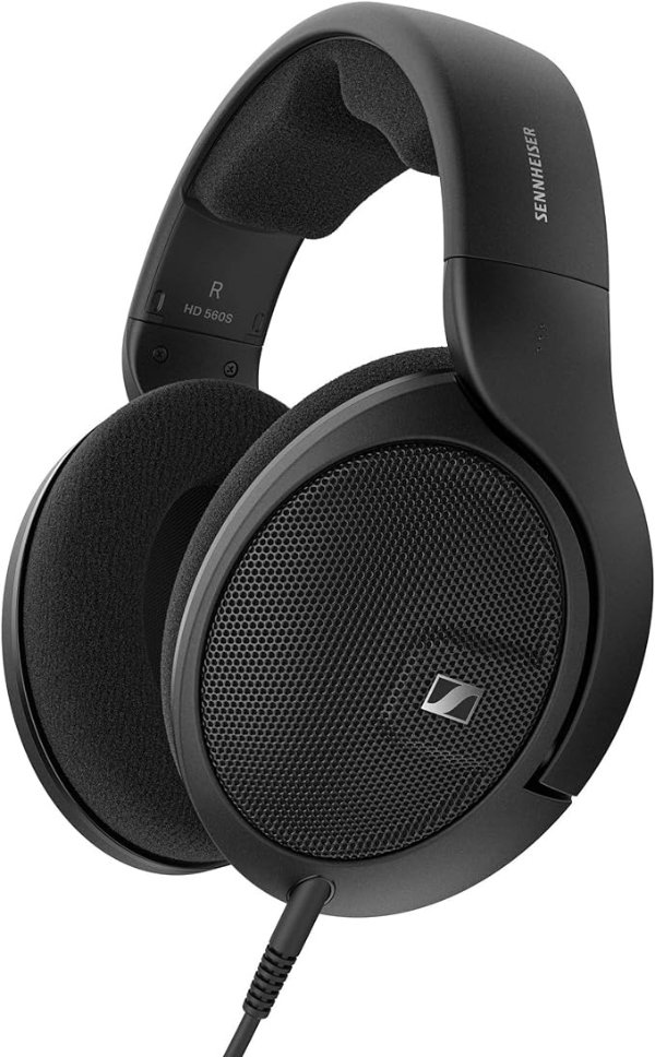 HD 560 S Over-The-Ear Audiophile Headphones - Neutral Frequency Response, E.A.R. Technology for Wide Sound Field, Open-Back Earcups, Detachable Cable, (Black) (HD 560S)