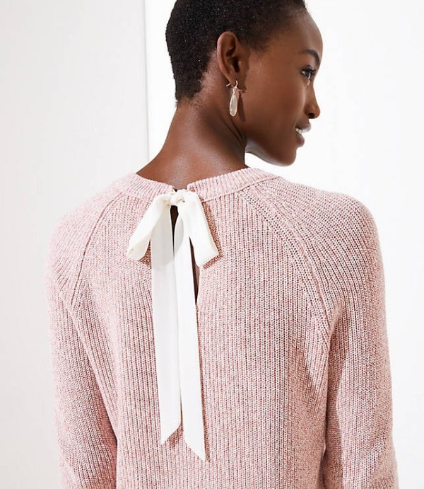 Marled Tie Back Sweater | LOFT