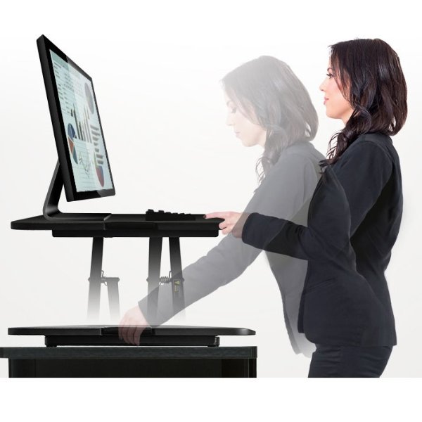 Rosewill RMS-19044 Height Adjustable Standing Desk Riser Monitor Stand, 29-Inch Pre-Assembled Slim Portable Sturdy Desktop