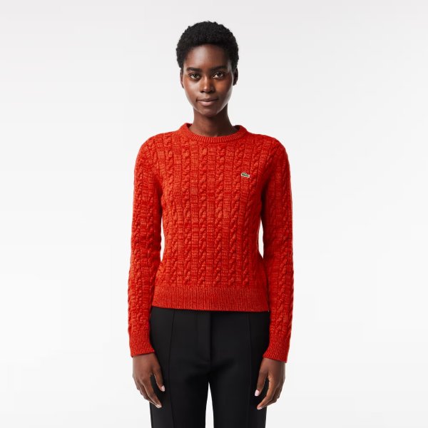 Women's Wool Blend Cable Knit Sweater