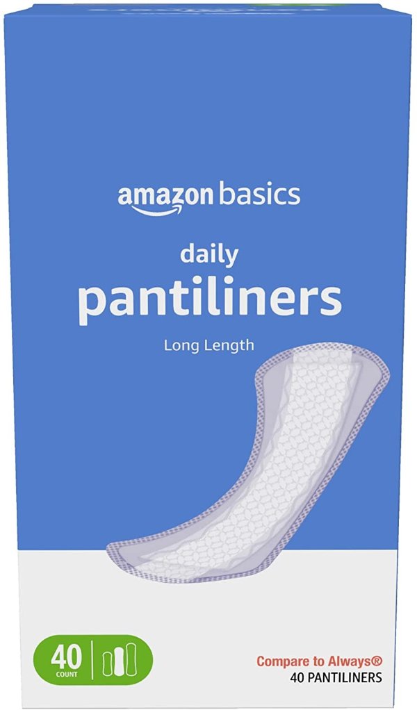 Amazon Basics Daily Pantiliner Long Length 40 Count