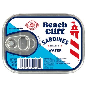 Beach Cliff Sardines in Water, 3.75 oz Can