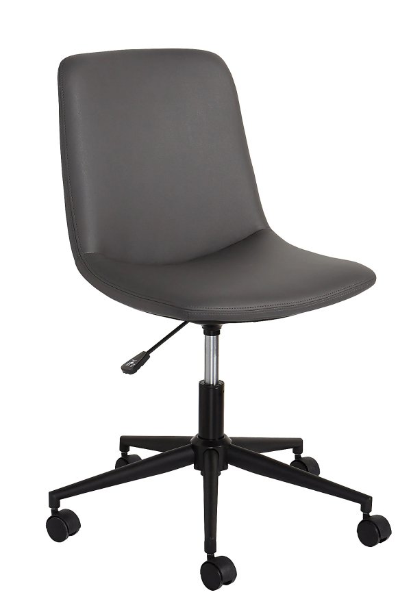 ® Praxley Faux Leather Low-Back Task Chair, Dark Gray, BIFMA Compliant