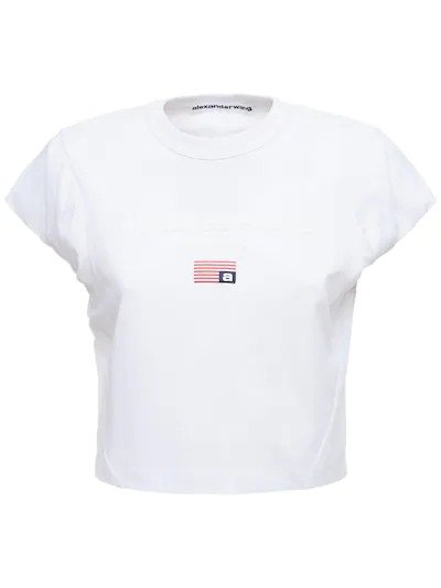 LOGO平纹针织短款T恤