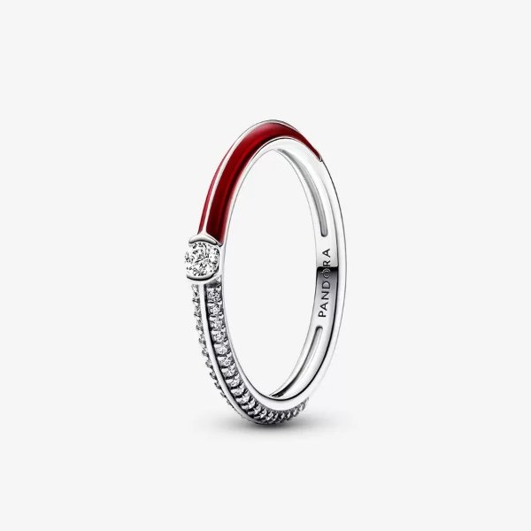 ME Pave & Red Dual Ring