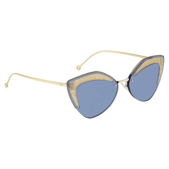 Glass Blue Geometric Ladies Sunglasses FF0355SZI9KU66