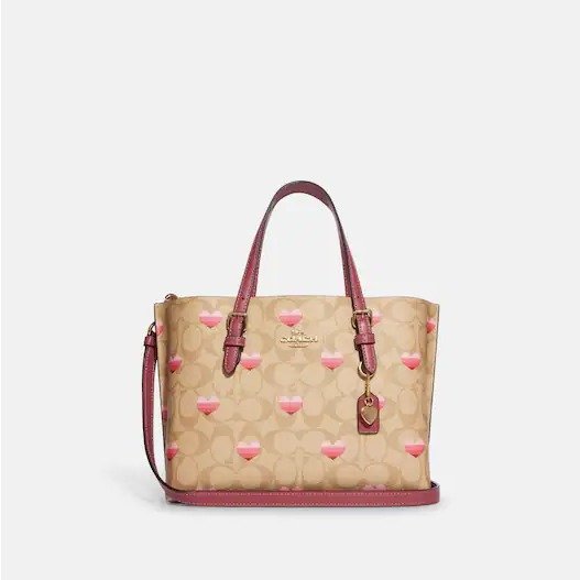 Mollie Tote 25 In Signature Canvas With Stripe Heart Print