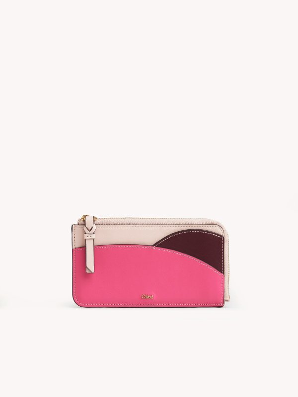 Walden Medium Leather Purse With Card Slots In Multicolor Shiny Calfskin | Chloe US