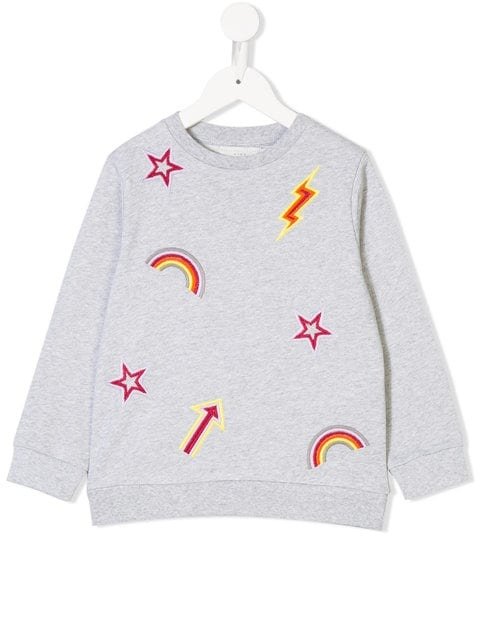 embroidered patch marl sweater