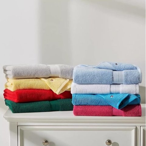 低至$7.5Tommy Hilfiger 纯棉浴巾、毛巾促销