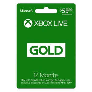 Microsoft Xbox LIVE 12 Month Gold Membership Card for Xbox 360 / XBOX ONE