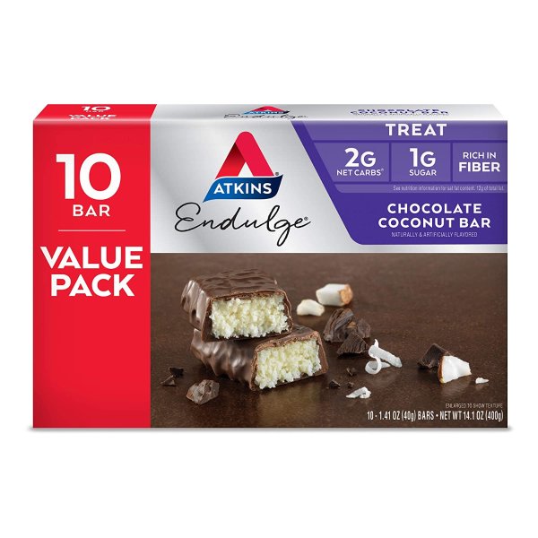 Atkins Endulge Treat 椰子巧克力口味零食棒 10块