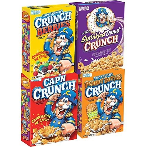 Cap'N Crunch 早餐麦片 4种口味，14 oz (4 Count)