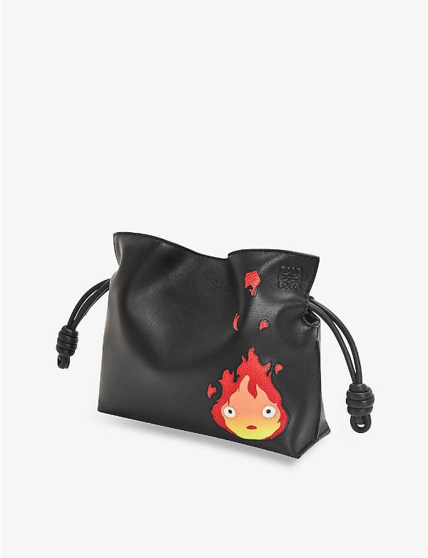 x Howl's Moving Castle Flamenco mini Calcifer leather clutch bag