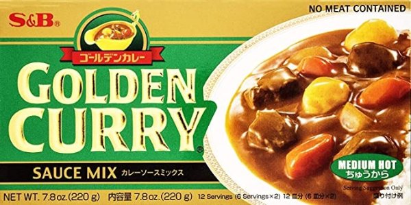 Golden 经典日式咖喱酱中辣 7.8oz 2盒装