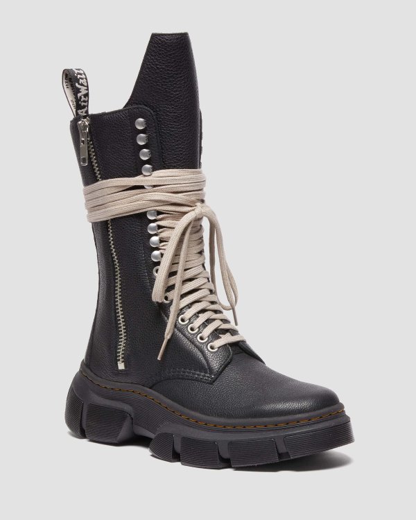 1918 Rick Owens DMXL Tall Leather Lace Up Boots