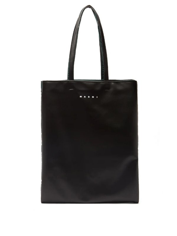 Reversible faux-leather and shell tote bag | Marni