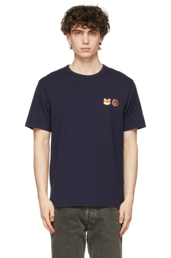 Navy LINE FRIENDS Edition Small Patch T-Shirt
