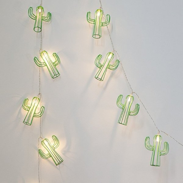 Lights4fun 20 Cactus Battery Operated Indoor LED Party String Lights