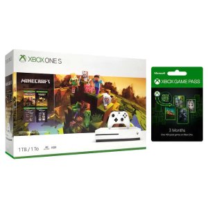Xbox One S 1TB Minecraft Bundle+3-Month Game Pass