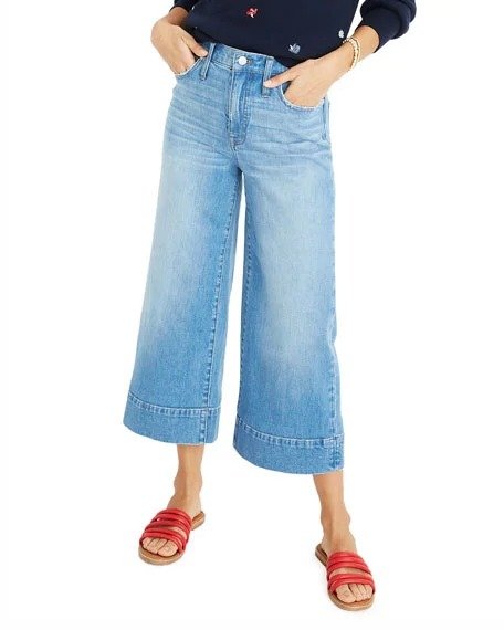 10" High-Rise Wide-Leg Crop Jeans