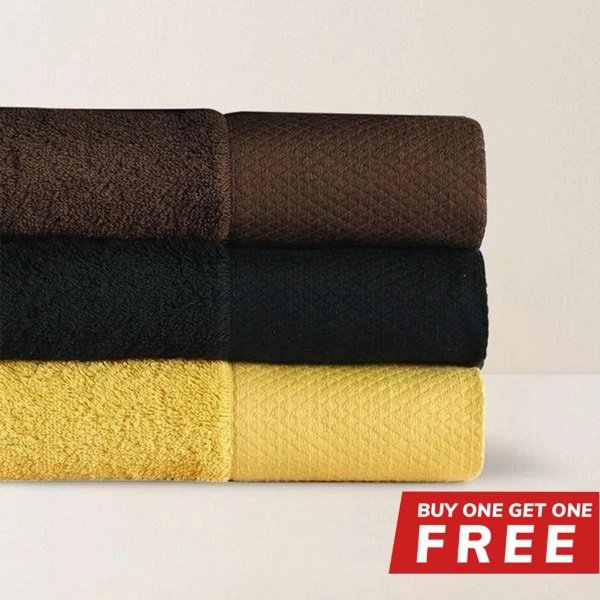 Buy 1 Get 1 Free - Buy 1 Egyptian Long-Staple 100% Cotton Bath Towel 30.5" x 59" Get 1 Free