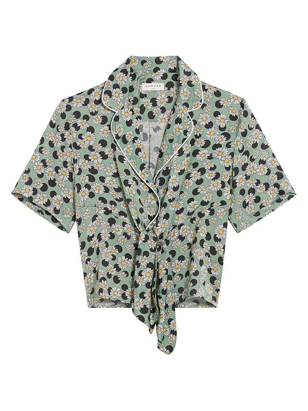 Rosa Printed Tie-Front Shirt