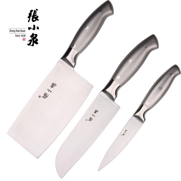 张小泉厨房刀具三件套(金属水果刀/切片刀/小厨刀)