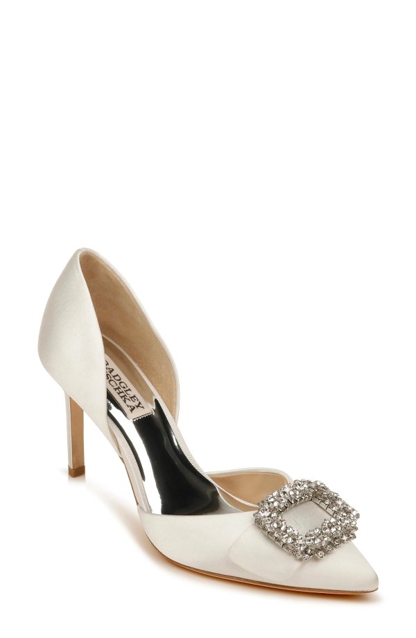 Gaiana Crystal Embellished Pointed Toe d'Orsay Pump