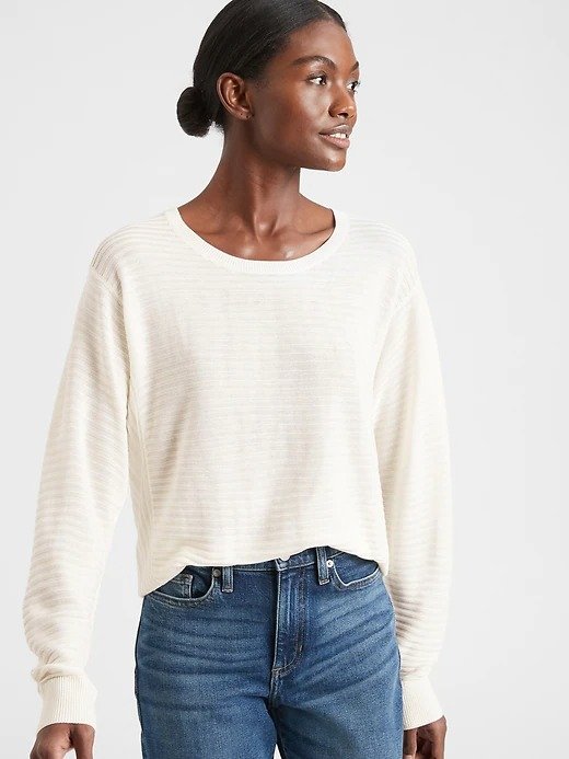 Textured Scoop-Neck Sweater