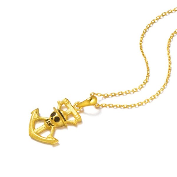 One Piece 999.9 Gold Straw Hat Pirates’ flag Pendant | Chow Sang Sang Jewellery eShop