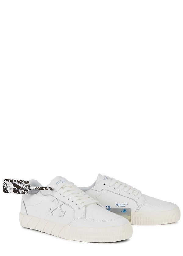 Low Vulcanized white leather sneakers