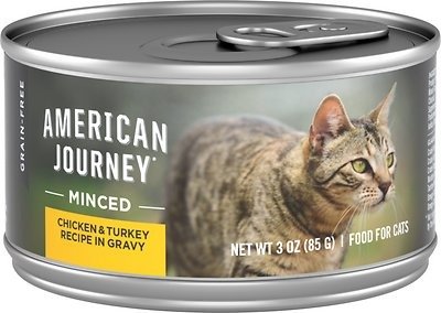 Minced Chicken & Turkey Recipe in Gravy Grain-Free Canned Cat Food, 3-oz, case of 24 - Chewy.com