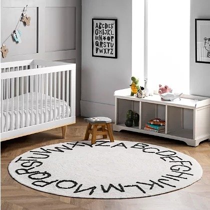 nuLOOM Kids Washable Round Alphabet Rug | Ashley Furniture HomeStore