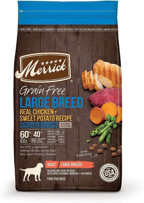 Grain Free Large Breed Dry Dog Food Real Chicken & Sweet Potato Recipe, 22-lb bag - Chewy.com