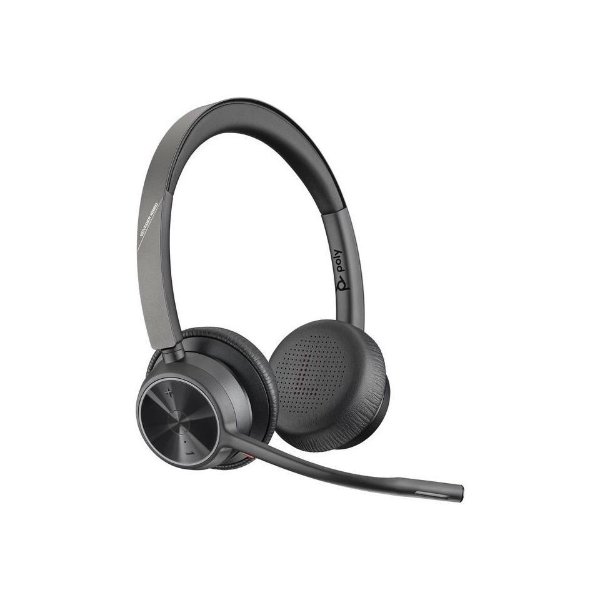 Poly - Voyager 4320 UC Wireless Headset (Plantronics) - Headphones with Boom Mic - Connect to PC/Mac via USB-A Bluetooth Adapter, Cell Phone via Bluetooth), Zoom & More - 