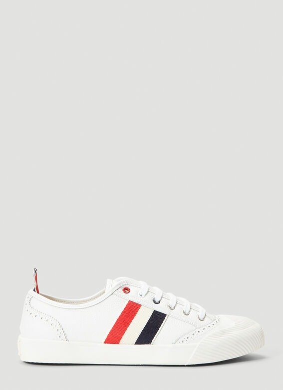 Stripe Trimmed Sneakers in White