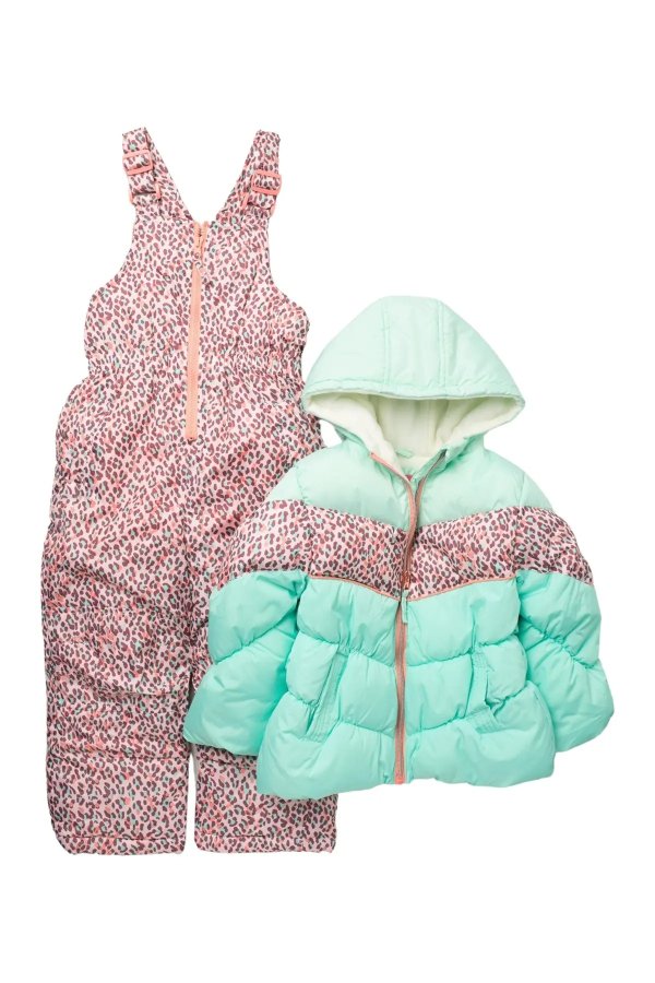 Colorblock Snow Bib & Jacket Set(Toddler Girls)
