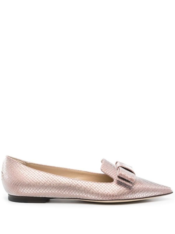 Gala pointed-toe leather ballet flats