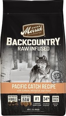 Merrick Backcountry Raw Infused Pacific Catch Recipe with Salmon, Whitefish & Trout Grain-Free Dry Dog Food