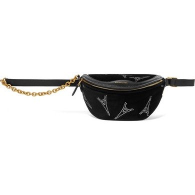 Souvenir XXS AJ crystal-embellished velvet and leather belt bag