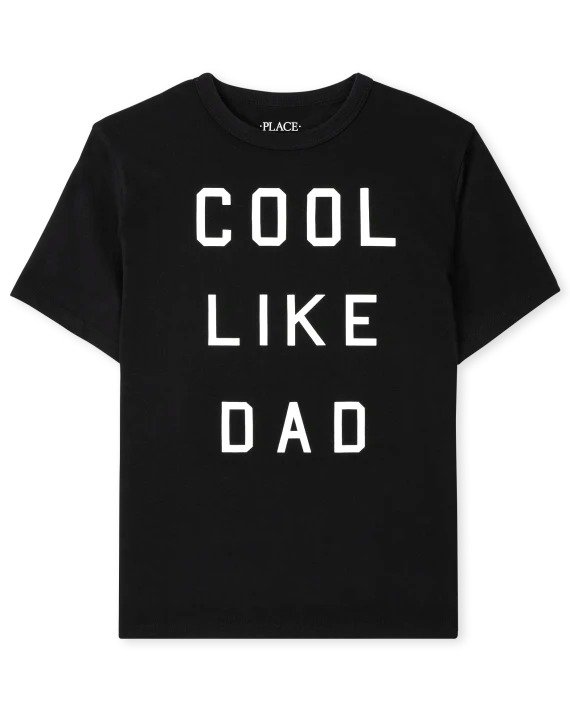 Unisex Kids Matching Family Short Sleeve Cool Like Dad Graphic Tee | The Children's Place - BLACK
