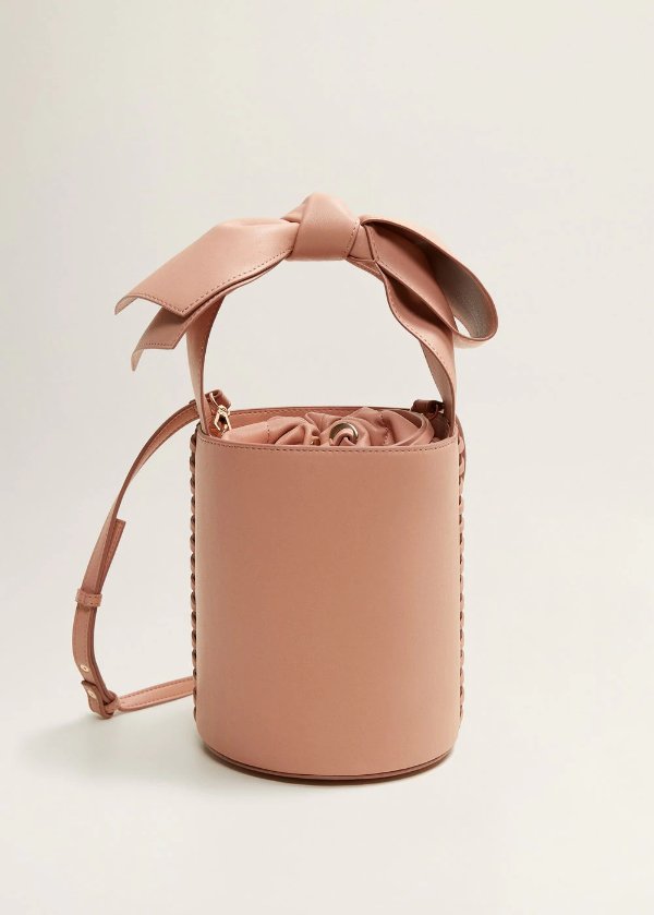 粉色蝴蝶结水桶包