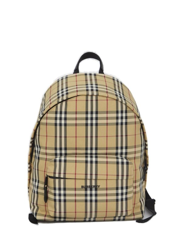 Check Pattern Zipped Backpack