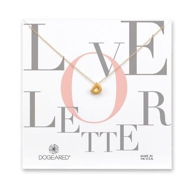 love letter d necklace, gold dipped