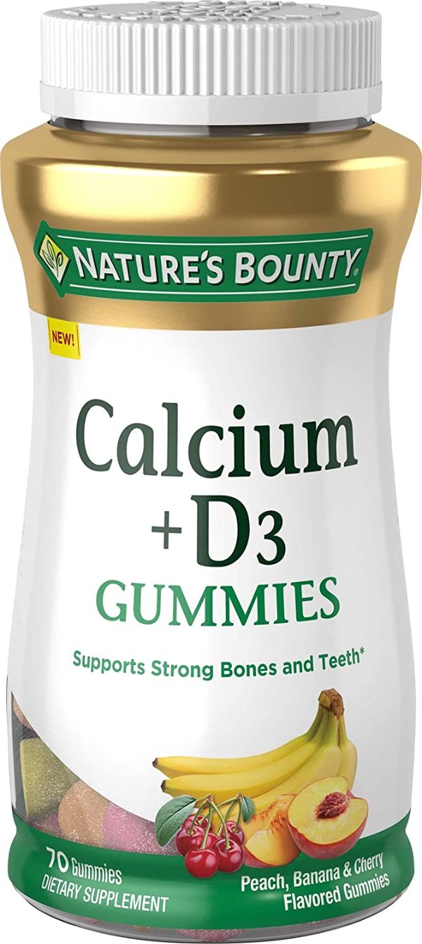 Nature's Bounty 钙和维生素D水果口味软糖 70 粒