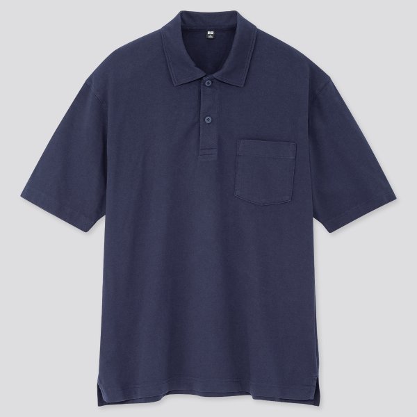 MEN COTTON JERSEY OVERSIZED POLO SHIRT (ONLINE EXCLUSIVE)