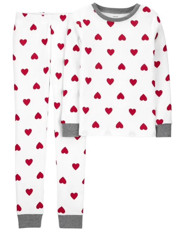 2-Piece Valentine's Day 100% Snug Fit Cotton PJs