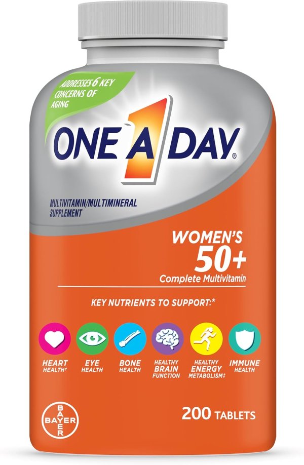 Women’s 50+ Healthy Advantage Multivitamins, Supplement with Vitamins A, C, E, B1, B2, B6, B12, Vitamin D and Calcium, 200 Count