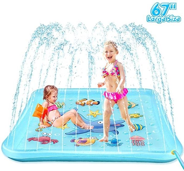 EpochAir Splash Pad - 67" Sprinkler for Kids, Inflatable Wading Pool Outdoor Water Toys Summer Fun Game, Perfect Swimming Pool Toy for Babies and Toddlers